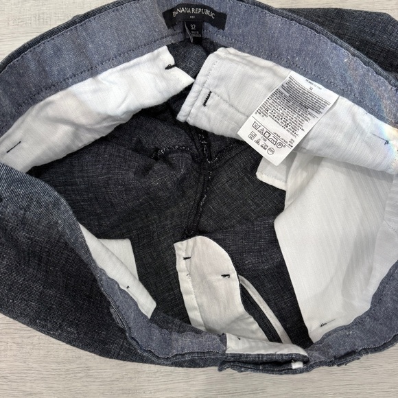 Banana Republic Dark Gray Flat Front Linen Shorts Size 32 Inseam 10 - Picture 15 of 15